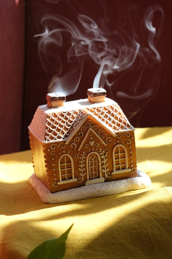 Gingerbread House Incense Cone Burner