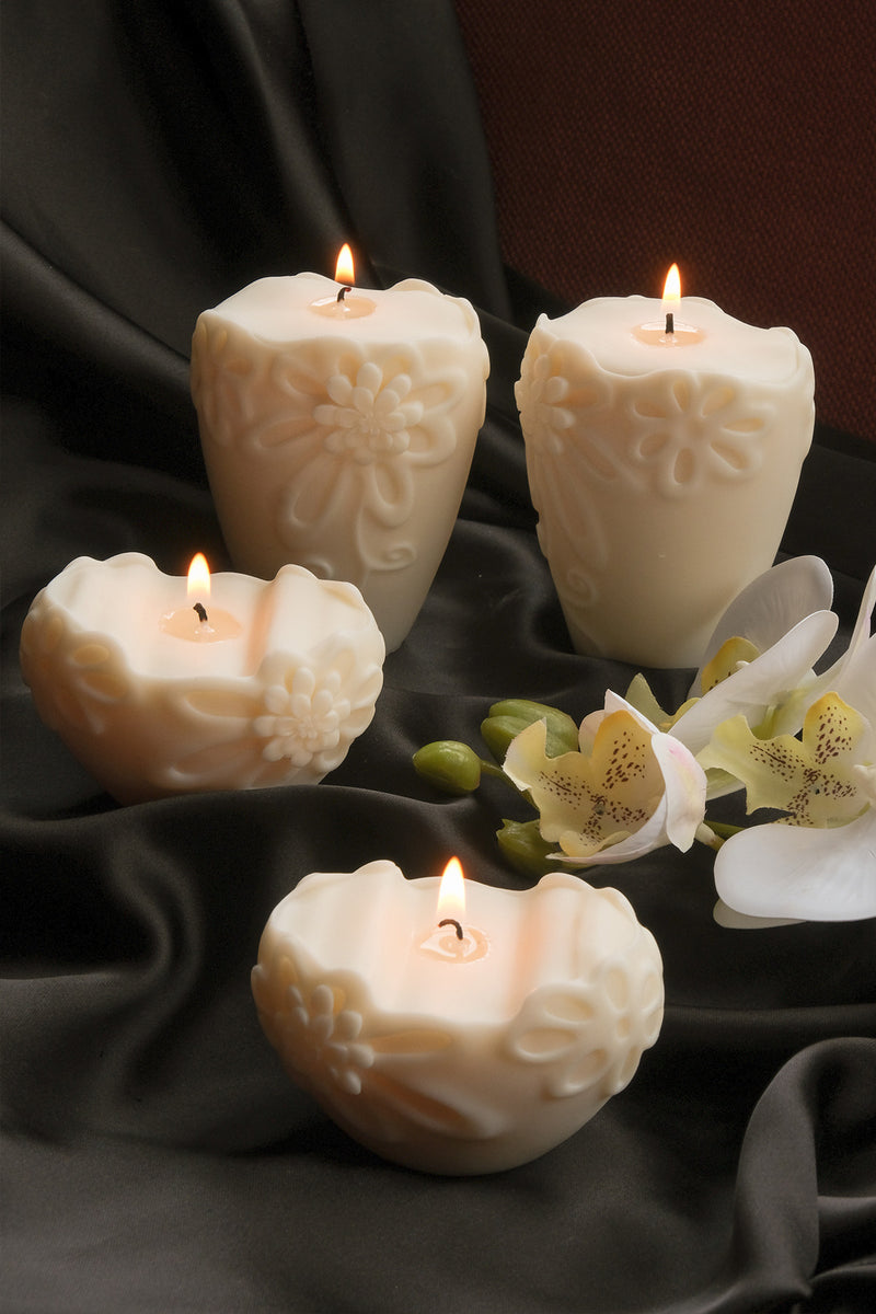 Flower Pillar Candle Duo