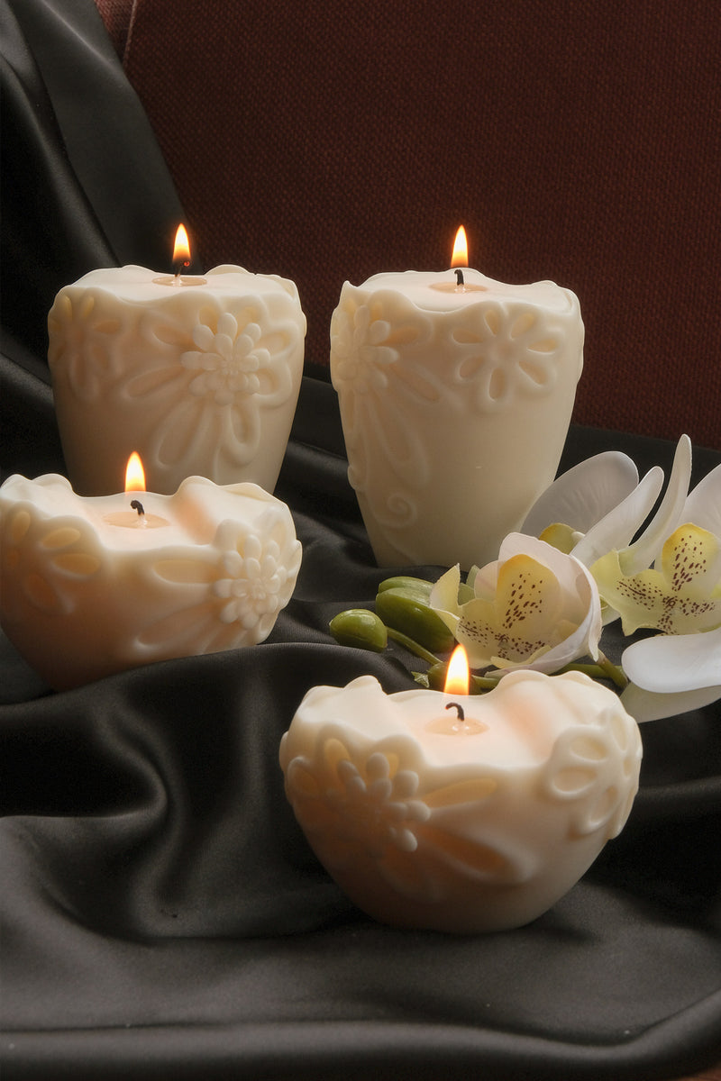 Flower Pillar Candle Duo