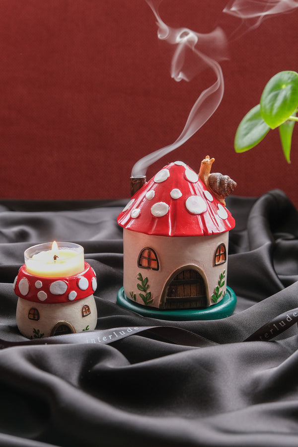 Mushroom House Incense Cone Burner