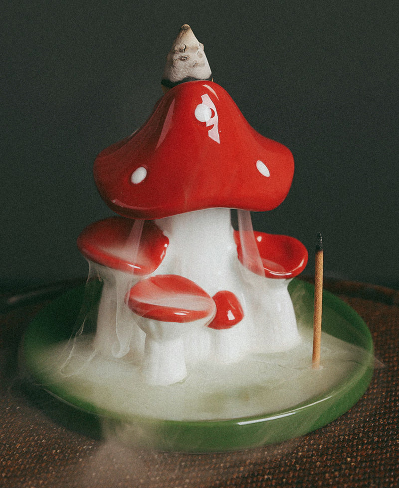 Ceramic Mushroom Incense Burner