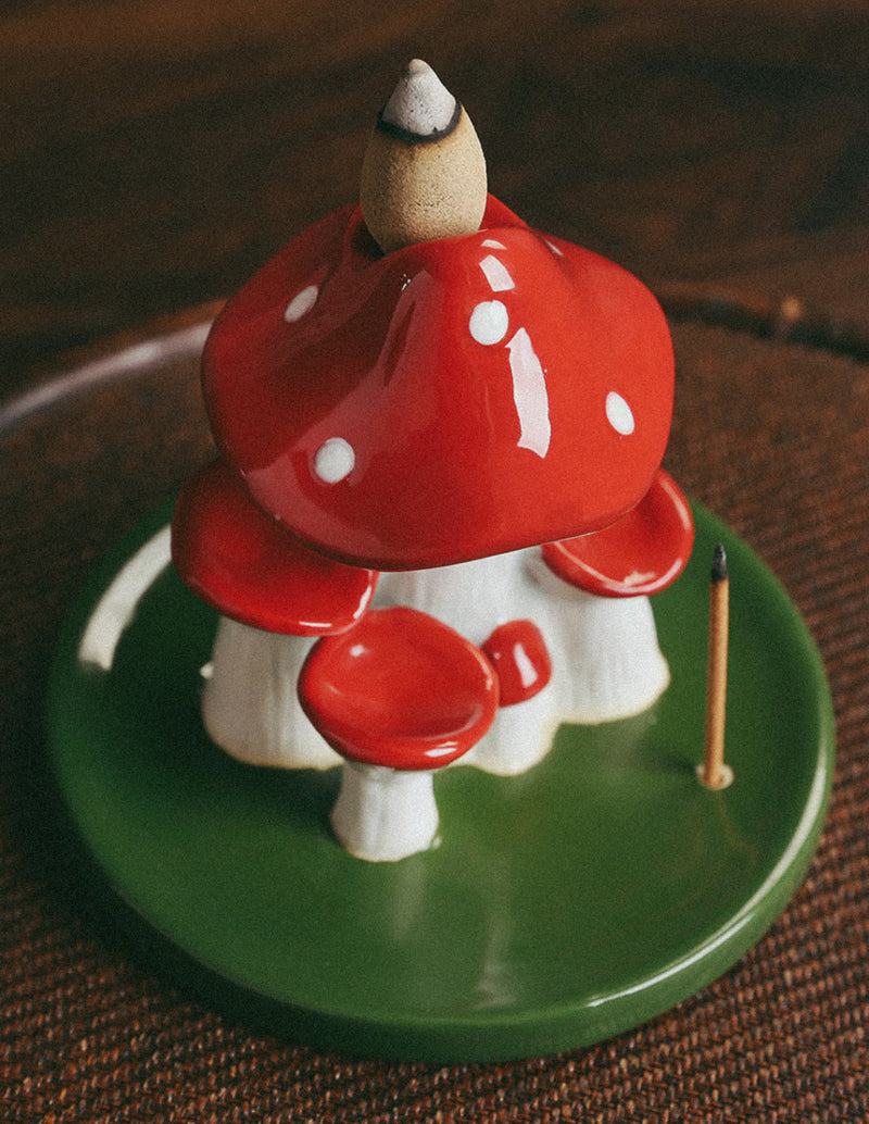 Ceramic Mushroom Incense Burner