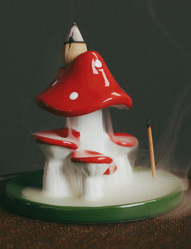 Ceramic Mushroom Incense Burner