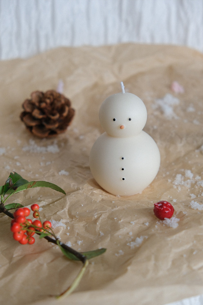 Snowman Shaped Candle