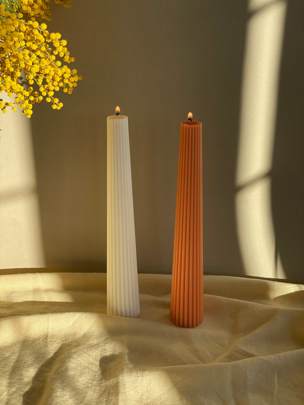 Ribbed Taper Candles