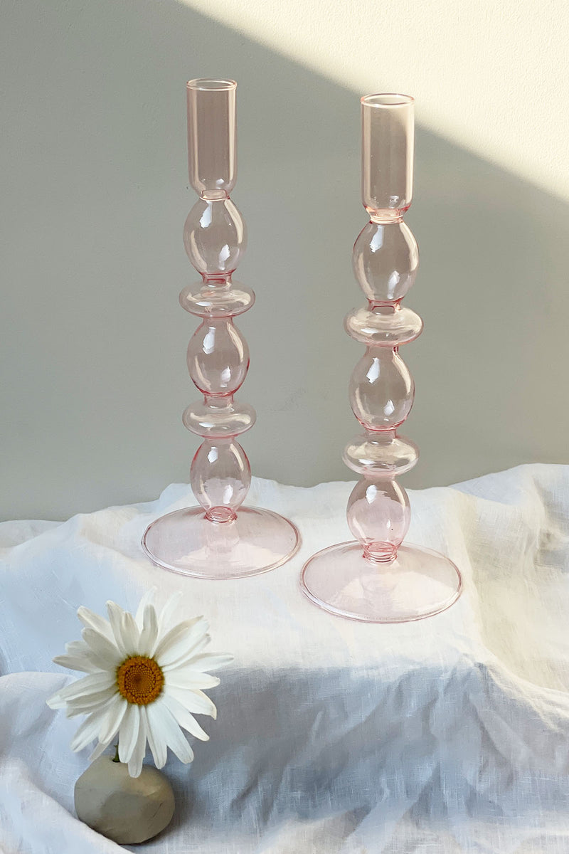 Vintage Style Glass Candle Holder