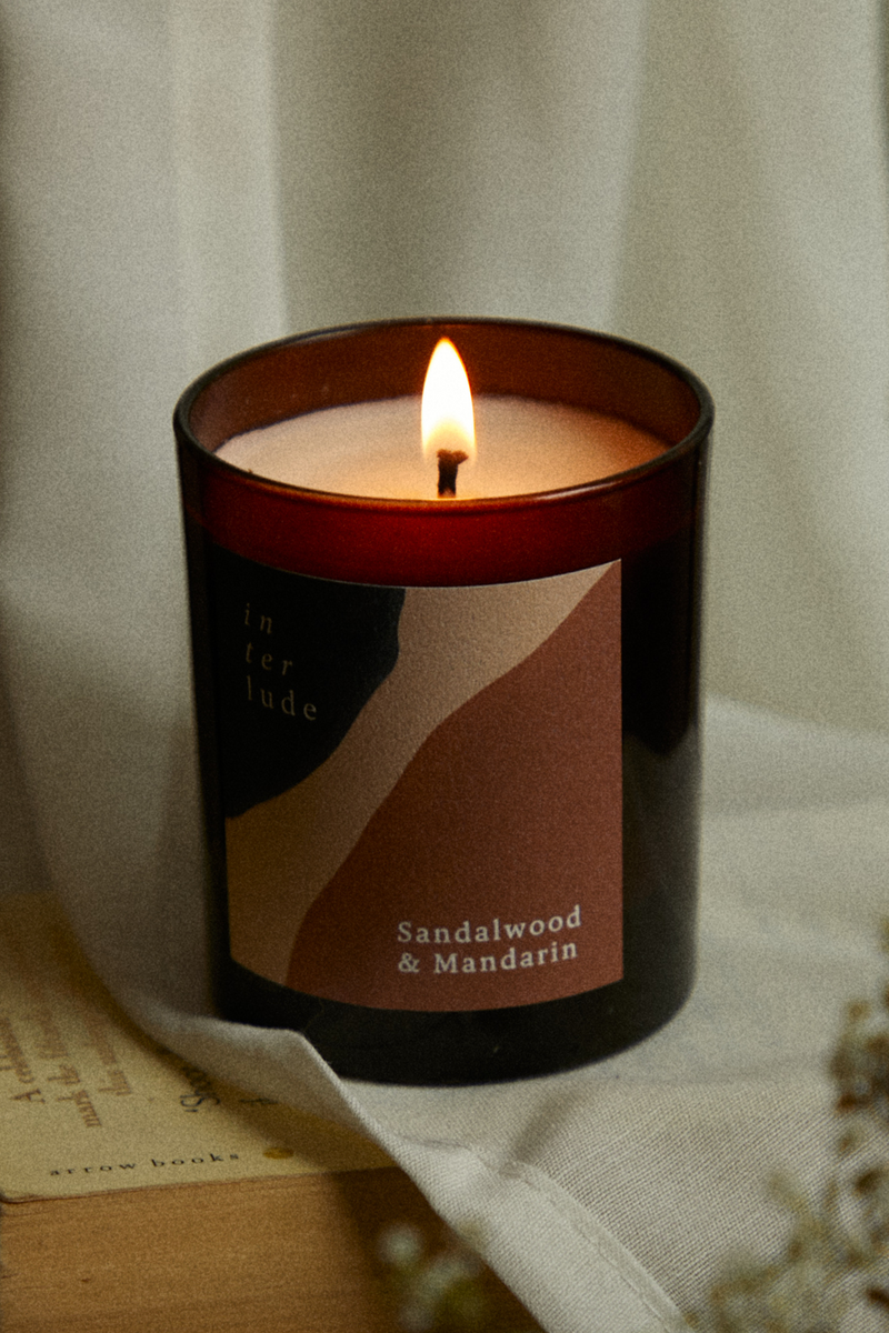 Sandalwood & Mandarin Scented Candle