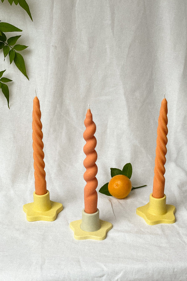 Daisy Candlestick Holders - pack of 3