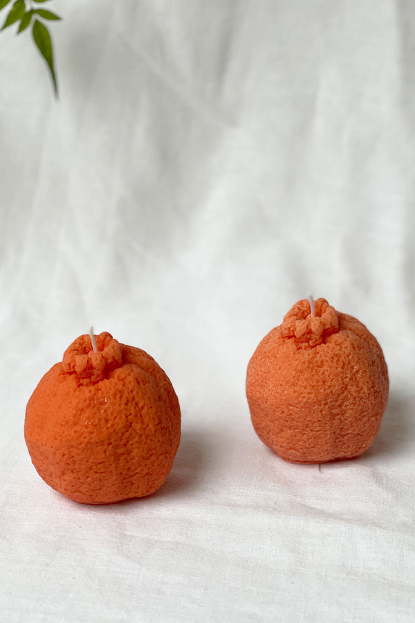 Orange Shaped Candles - pack of 2